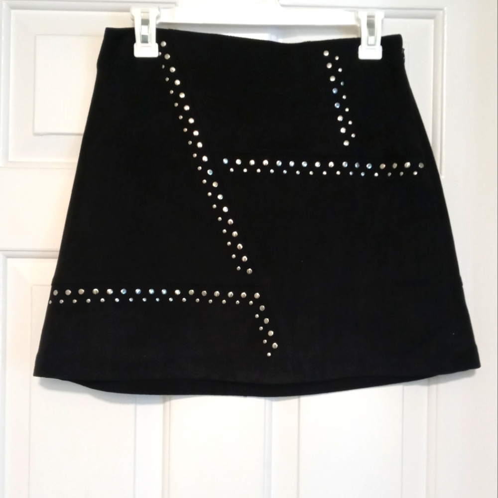 Express, Black, silver studded mini skirt